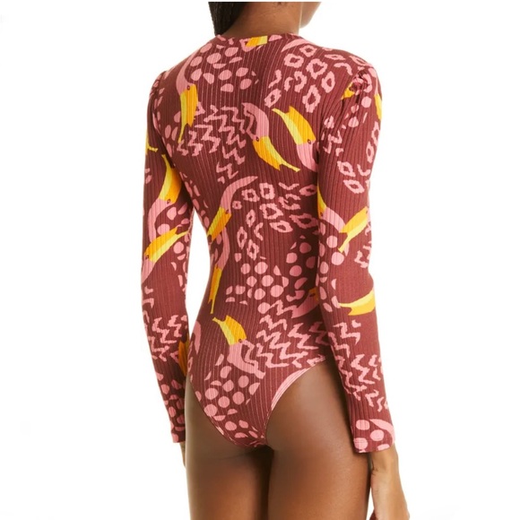 Farm Rio Toucanissimo Long Sleeve Stretch Cotton Body Suit - Picture 2 of 10